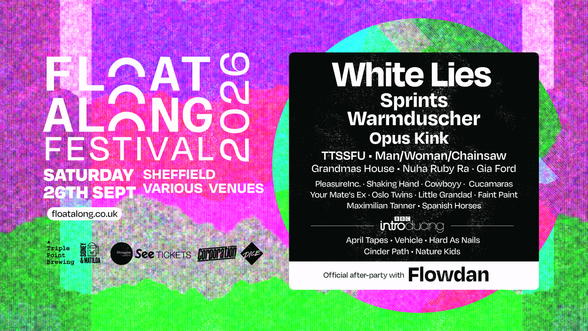 Float Along Festival – White Lies poster at Sheffield Octagon
